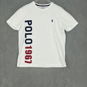 Polo white graphic T shirt 100% cotton